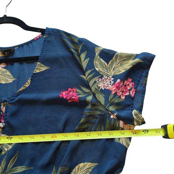 Torrid Blouse Womens Plus Size 2X Floral Short Sleeve Button Front High-Low Boho - Picture 6 of 10